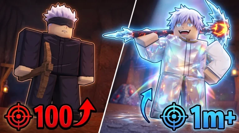 Official promotional comparison of dark-haired and white-haired miners with pickaxes